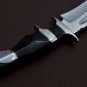 Handmade D2 Custom Steel Hunting Bowie Knife Fixed Blade with Leather sheath Handle Bull Horn