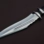 Handmade D2 Custom Steel Hunting Bowie Knife Fixed Blade with Leather sheath Handle Bull Horn