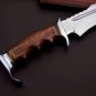 Handmade D2 Custom Steel Hunting Bowie Knife Fixed Blade with Leather sheath
