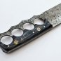 custom handmade damascus hunting knife Handle Buffalo horn Horn with leather sheath