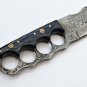 custom handmade damascus hunting knife Handle Buffalo horn Horn with leather sheath