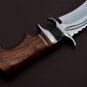 Handmade D2 Custom Steel Hunting Bowie Knife Fixed Blade with Leather sheath Walnut Wood 1086