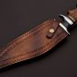 Handmade D2 Custom Steel Hunting Bowie Knife Fixed Blade with Leather sheath Walnut Wood 1086
