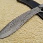 Custom Hand Made Forged Knife Damascus Steel Knife Handle Kow Wood With Leather Sheath 477