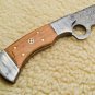 Custom Hand Made Forged Knife Damascus Steel Knife Handle Kow Wood With Leather Sheath 477