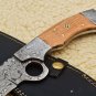 Custom Hand Made Forged Knife Damascus Steel Knife Handle Kow Wood With Leather Sheath 477