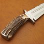 Handmade D2 Custom Steel Hunting Bowie Knife Fixed Blade with Leather sheath