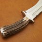 Handmade D2 Custom Steel Hunting Bowie Knife Fixed Blade with Leather sheath