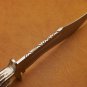 Handmade D2 Custom Steel Hunting Bowie Knife Fixed Blade with Leather sheath