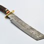 handmade Damascus Steel Hunting knife Handle Deer Antler with leather Sheath