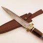 16" Inch Custom HandMade Forged Damascus Steel Hunting DAGGER Fixed Blade