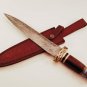 16" Inch Custom HandMade Forged Damascus Steel Hunting DAGGER Fixed Blade