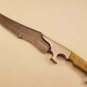15.5"Custom Hand Forged Damascus Steel Hunting Bowie Knife Fixed Blade Camel Bone