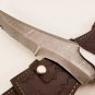 15.5"Custom Hand Forged Damascus Steel Hunting Bowie Knife Fixed Blade Camel Bone