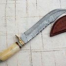 14" Inch Custom HandMade Forged Damascus Steel Hunting Knife Fixed Blade