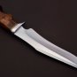 Handmade D2 Custom Steel Hunting Bowie Knife Fixed Blade with Leather sheath Handle Walnut wood