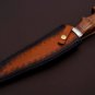 Handmade D2 Custom Steel Hunting Bowie Knife Fixed Blade with Leather sheath Handle Walnut wood