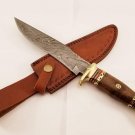 Coustom handmade Forged Damascus Steel Hunting knife 100% Handmade Damascus