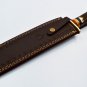 handmade Damascus Steel Hunting knife Handle Deer Antler with leather Sheath
