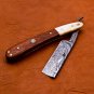 9.75" Handmade Damascus Folding Pocket Custom hand made Blade Straight Razor very sharp