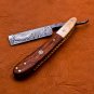 9.75" Handmade Damascus Folding Pocket Custom hand made Blade Straight Razor very sharp