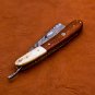 9.75" Handmade Damascus Folding Pocket Custom hand made Blade Straight Razor very sharp