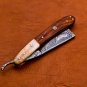 9.75" Handmade Damascus Folding Pocket Custom hand made Blade Straight Razor very sharp