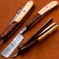 9.75" Handmade Damascus Folding Pocket Custom hand made Blade Straight Razor very sharp