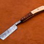 9.75" Handmade Damascus Folding Pocket Custom hand made Blade Straight Razor very sharp