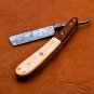 9.75" Handmade Damascus Folding Pocket Custom hand made Blade Straight Razor very sharp