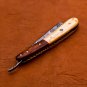 9.75" Handmade Damascus Folding Pocket Custom hand made Blade Straight Razor very sharp