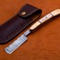 9.75" Handmade Damascus Folding Pocket Custom hand made Blade Straight Razor very sharp