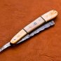 9.75" Handmade Damascus Folding Pocket Custom hand made Blade Straight Razor very sharp