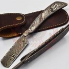 8.5" Handmade Full Damascus Folding Pocket Custom hand made Blade Straight Razor