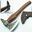 15"Hand Forged Handmade Carbon Steel Blade Knife| Hatchet| AXE walnut Wood| Integral
