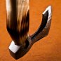 18" Custom Hand Made Forged D2 Steel Hunting Axe Fixed Blade Leather Handle Wood
