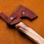 18" Custom Hand Made Forged D2 Steel Hunting Axe Fixed Blade Leather Handle Wood