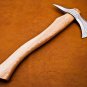 Custom Hand Made Forged D2 Steel Hunting Axe Fixed Blade Leather Handle Wood With Leather Sheath 120