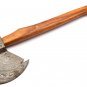 17" Custom Hand Made Forged Damascus Steel Hunting Axe Fixed Blade Leather Handle Deer Antler