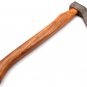 17" Custom Hand Made Forged Damascus Steel Hunting Axe Fixed Blade Leather Handle Deer Antler