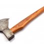 17" Custom Hand Made Forged Damascus Steel Hunting Axe Fixed Blade Leather Handle Deer Antler