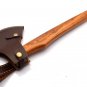 17" Custom Hand Made Forged Damascus Steel Hunting Axe Fixed Blade Leather Handle Deer Antler