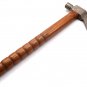 Custom Hand Made Forged Damascus Steel Hunting Axe Fixed Blade Leather Handle Wood