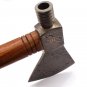 Custom Hand Made Forged Damascus Steel Hunting Axe Fixed Blade Leather Handle Wood