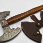 20"Hand Forged Handmade Damascus Steel Blade Knife| Hatchet| AXE Walnut Wood|