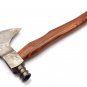 19"Hand Forged Handmade Damascus Steel Blade Knife| Hatchet| AXE walnut Wood| Integral