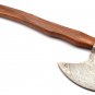 19"Hand Forged Handmade Damascus Steel Blade Knife| Hatchet| AXE walnut Wood| Integral