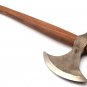 Custom Hand Made Carbon Steel Hunting Axe Fixed Blade Leather Handle Walnut Wood