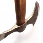 Custom Hand Made Carbon Steel Hunting Axe Fixed Blade Leather Handle Walnut Wood