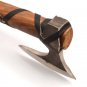 Custom Hand Made Carbon Steel Hunting Axe Fixed Blade Leather Handle Walnut Wood